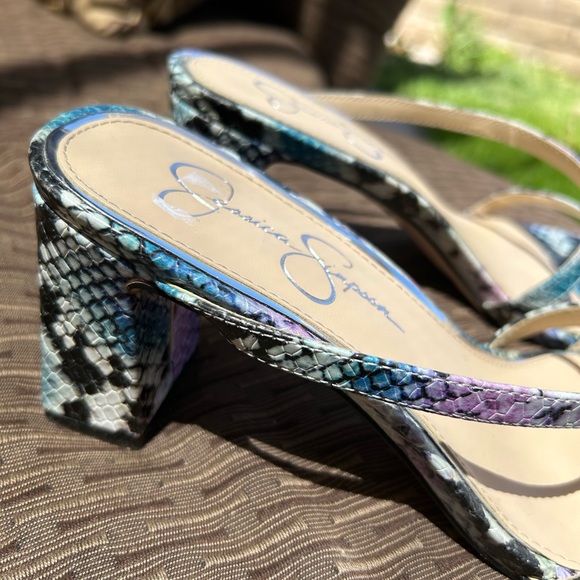 Jessica Simpson Brand Beautiful Faux Snakeskin heel sandals Size 8 Med - Picture 4 of 6